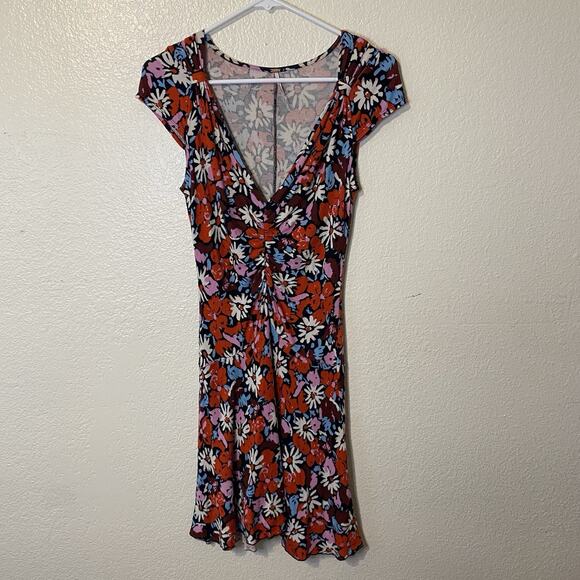 Free People Key To Your Heart Ribbed Knit Floral Mini Dress Size Small - Picture 4 of 13